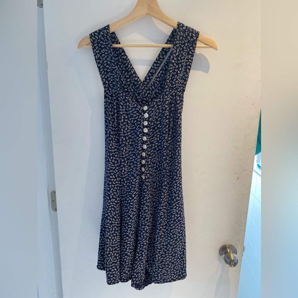 Vintage Floral Navy Romper